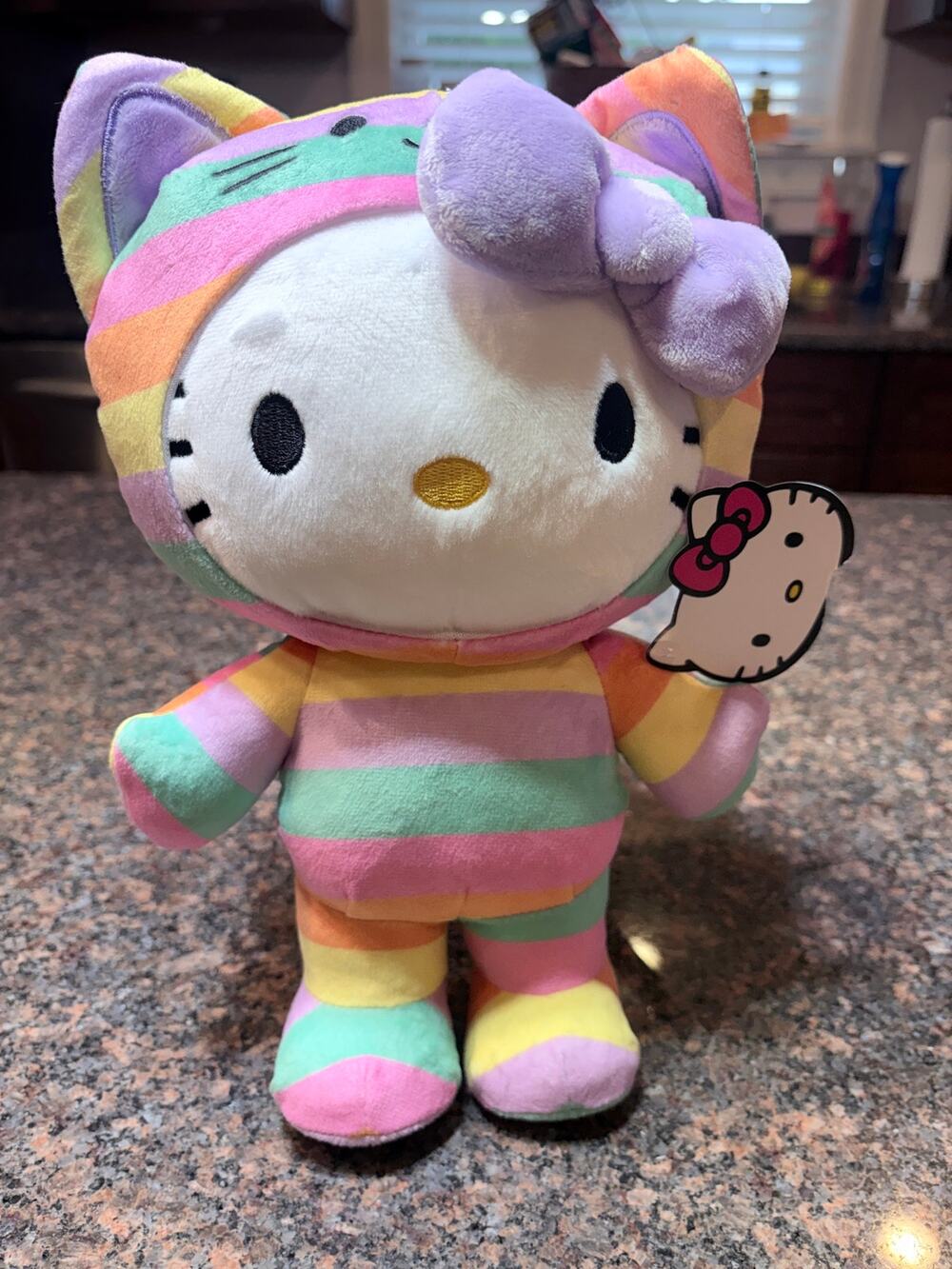 Hello Kitty Pastel Striped Cat Costume Plush